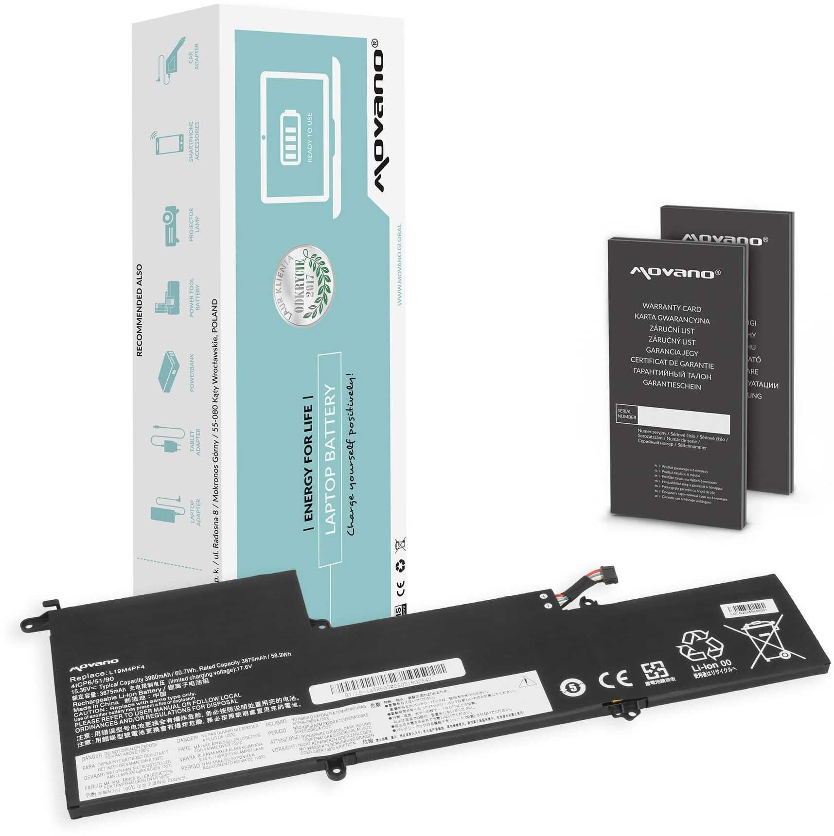 Bateria Movano Bateria Movano do Lenovo Yoga Slim 7 14ARE05