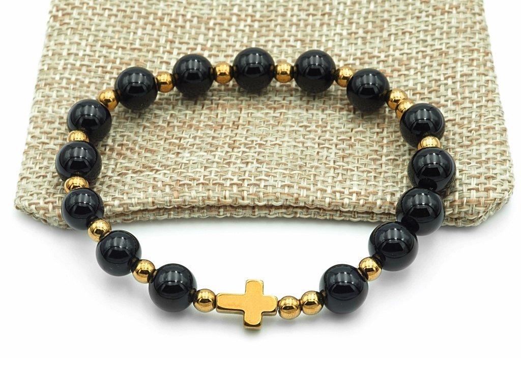 Bransoletka różaniec na rękę Onyks sakwa