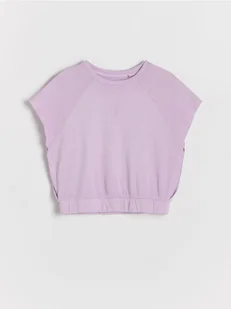 Reserved - T-shirt z wycięciem - fioletowy - Koszulki dla dziewczynek - miniaturka - grafika 1