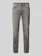 Spodnie męskie - Jeansy o kroju tapered fit z 5 kieszeniami model ‘Lyon’ - miniaturka - grafika 1