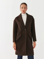 Płaszcze damskie - Guess Płaszcz wełniany Elly W2BL0H WEWU0 Brązowy Relaxed Fit - miniaturka - grafika 1