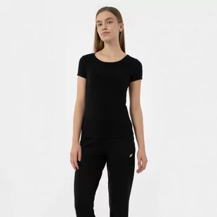 Damski t-shirt basic 4F 4FMM00TTSHF731 - czarny - Koszulki sportowe damskie - miniaturka - grafika 1