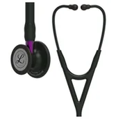 Urządzenia medyczne - Littmann Cardiology IV 6203 Stetoskop kardiologiczny Black-Finish, przewód i lira - czarny, trzonek filotetowy - miniaturka - grafika 1