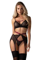Bielizna nocna - Obsessive Komplet Model Novenes 3cz Set Black - Obsessive - M/L - miniaturka - grafika 1