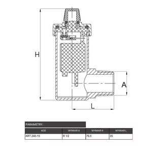 Zawór odpowietrzający C.O. automatyczny kątowy DIAMOND - Akcesoria hydrauliczne - miniaturka - grafika 2
