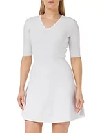 Sukienki - Armani Exchange Damska sukienka Sustainable, Mid Fit Casual, biała, rozmiar M, biały, M - miniaturka - grafika 1