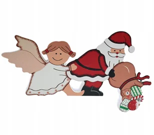 FIGURKA MIKOŁAJ ANIOŁEK DREWNIANA OZDOBA ŚWIĄTECZNA DEKORACJA DOMU - Ozdoby bożonarodzeniowe - miniaturka - grafika 1