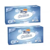 Chusteczki higieniczne - Foxy Chusteczki kosmetyczne Cotton zestaw 2 x 90 szt - miniaturka - grafika 1