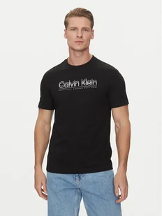 Calvin Klein T-Shirt Double Logo K10K114149 Czarny Regular Fit - Koszulki męskie - miniaturka - grafika 1