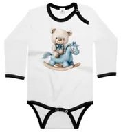 Body dla niemowląt - Body dziecięce Pluszowy Misio Na Niebieskim Koniku Na Biegunach 62/68 - miniaturka - grafika 1