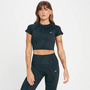 Koszulki i topy damskie - MP Women's Tempo Wave Seamless Crop Top - Black - XXL - miniaturka - grafika 1