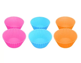 Tiross SILIKONOWE FOREMKI DO MUFFINEK 8cm 6 SZT TS-399-2 MULTIKOLOR TS-399-2 - Formy do ciast - miniaturka - grafika 1