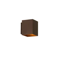Lampy ścienne - QAZQA Nowoczesna lampa ścienna kwadratowa w kolorze ciemnego brązu - Sola - miniaturka - grafika 1