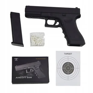 Pistolet Metalowy Glock Replika 1000 Kulek - Zabawki militarne - miniaturka - grafika 1