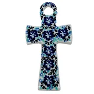 Ozdoby bożonarodzeniowe - Ceramiczny krzyż wiszący Ceramika Bolesławiec - miniaturka - grafika 1
