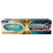 Higiena protez i aparatów ortodontycznych - Corega Power Max Supreme All-In 1, krem mocujący do protez zębowych, neutralny, 40 g - miniaturka - grafika 1