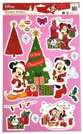 Szkolne artykuły papiernicze - Duży arkusz świątecznych naklejek na okno Disney Myszka Minnie. 48 x 29 cm. - miniaturka - grafika 1