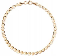 Bransoletki - BOGATA DAMSKA ZŁOTA BRANSOLETKA Z DIAMENTOWANYMI ELEMENTAMI 14KT 585 - miniaturka - grafika 1