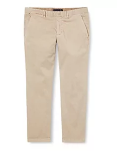 Tommy Hilfiger Męskie spodnie Bleecker Th Flex Satin GMD, BEŻOWY, 36W / 29L - Spodenki męskie - miniaturka - grafika 1