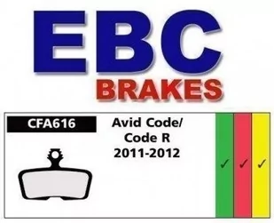 Avid EBC okładziny hamulcowe MTB belage Reds Tuff kod do Code/R 2011 > FA616R - Hamulce rowerowe - miniaturka - grafika 1