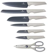 Noże - Biały elegancki zestaw 6 noży i nożyczek H1-P12 - miniaturka - grafika 1