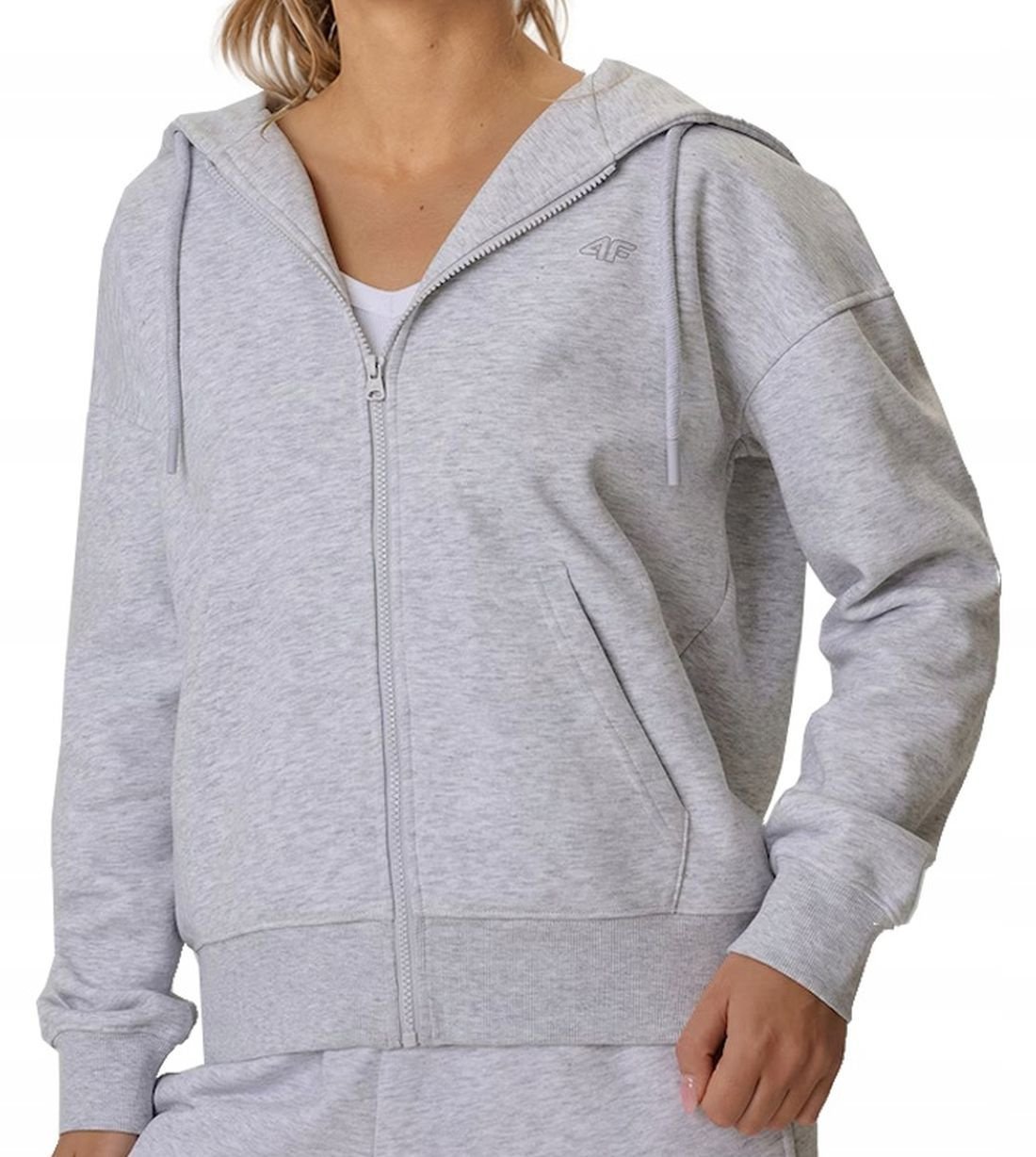 4f Bluza damska F2772 sportowa rozpinana Z kapturem bawełniana