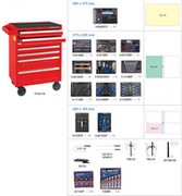 Skrzynki i torby narzędziowe - King Tony 87434-7B-934-001MR szafka narzędziowa 7 szuflad 197 elementów czerwona - miniaturka - grafika 1