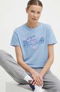 Koszulki sportowe damskie - The North Face t-shirt damski kolor niebieski NF0A882UQEO1 - miniaturka - grafika 1