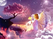 Malowanie po numerach - Mandala 7D - Anioł przy drzewie - miniaturka - grafika 1