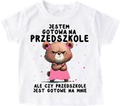 Koszulki dla dziewczynek - Koszulka do przedszkola - jestem gotowa na przedszkole - miniaturka - grafika 1