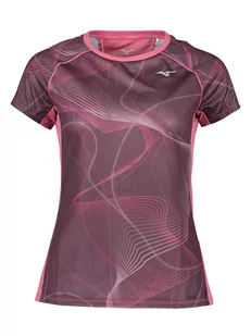 Mizuno Koszulka sportowa "Aero" w kolorze jasnoróżowo-antracytowym - Koszulki sportowe damskie - miniaturka - grafika 1