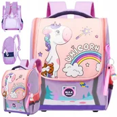 Plecaki szkolne i tornistry - Plecak Szkolny Dla Dziewczynki Tornister Pojemny Unicorn Jednorożec Konik - miniaturka - grafika 1