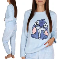 Piżamy damskie - DISNEY Stitch Niebieska, POLAROWA, dwuczęściowa piżama damska, CIEPŁA piżamka z długim rękawem S - miniaturka - grafika 1
