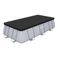 Baseny ogrodowe - Bestway 58232-19 Flowclear plandeka okryciowa PCW 396x185 cm basen ze stali nierdzewnej 404x201x100 cm i 412x201x122 cm, szara - miniaturka - grafika 1
