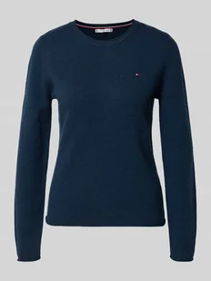 Sweter z dzianiny o kroju slim fit z czystej wełny - Swetry damskie - miniaturka - grafika 1