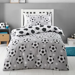 Szara flanelowa pościel dziecięca dwuosobowa 200x200 cm Football Stars – Catherine Lansfield - Pościel dla dzieci - miniaturka - grafika 1