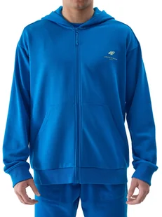 Bluza męska z kapturem 4FWSS24TSWSM1011 - kobaltowa XXL - Bluzy męskie - miniaturka - grafika 1