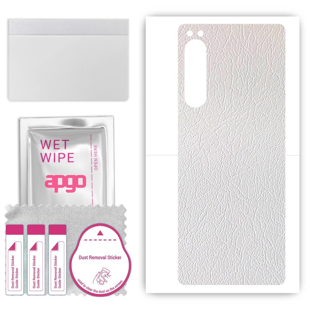 Folia naklejka skórka strukturalna na TYŁ do Sony Xperia 5 IV - Skóra Biała - apgo SKINS