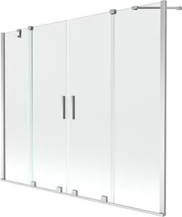 Mexen Velar Duo parawan nawannowy 2-skrzydłowy przesuwny 200 x 150 cm, transparent, chrom - 896-200-000-02-01 - Parawany nawannowe - miniaturka - grafika 1