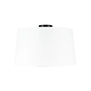 QAZQA Nowoczesny plafon czarny klosz biały 45cm - Combi - Oprawy, klosze i abażury - miniaturka - grafika 1