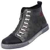 Kozaki damskie - Rieker Damskie modne kozaki Z1226, szary, 39 EU - miniaturka - grafika 1