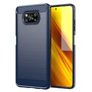 Etui i futerały do telefonów - Carbon Case elastyczne etui pokrowiec Xiaomi Poco X3 NFC / Poco X3 Pro niebieski - miniaturka - grafika 1