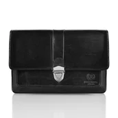 Nerki - CZARNA SASZETKA MĘSKA DO RĘKI ZE SKÓRY PAOLO PERUZZI T-21-BL - miniaturka - grafika 1