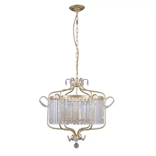 Italux Żyrandol LAMPA wisząca RINALDO PND-33057-6-CH.G metalowa OPRAWA z kryształami crystal ZWIS na łańcuchu złoty szampański PND-33057-6-CH.G - Lampy sufitowe - miniaturka - grafika 1