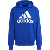 Bluzy męskie - Bluza męska adidas Essentials French Terry Big Logo Hoodie niebieska IC9366 - miniaturka - grafika 1