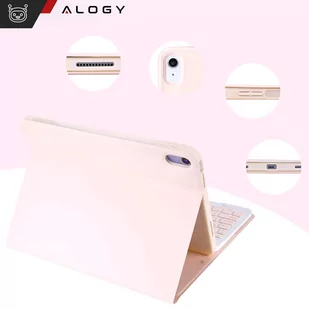 Etui ochronne z klawiatura bezprzewodowa Alogy Keyboard Case z miejscem na rysik do Apple iPad 10.9 2022 Różowe + Szkło - Części i akcesoria do laptopów - miniaturka - grafika 3