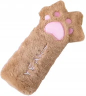 Piórniki - Piórnik saszetka pluszowy kot kotek kocia łapka br - miniaturka - grafika 1