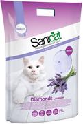 Żwirek dla kotów - SANICAT Diamonds żwirek silikonowy lawendowy dla kotów 15l - miniaturka - grafika 1