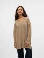Swetry damskie - Vero Moda Sweter w kolorze beżowym - miniaturka - grafika 1