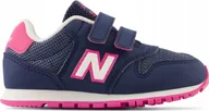 Buty dla dziewczynek - BUTY dziecięce NEW BALANCE 500 IV500VP1 na rzepy granatowo różowe 26 niebieski - miniaturka - grafika 1